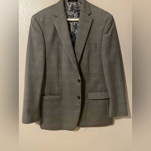 Lauren Ralph Lauren Gray Blazer Paisley Lined Jacket Tailored Career